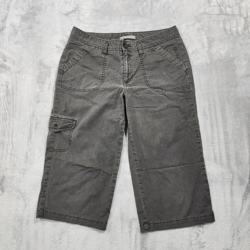 Dockers Pants Womens 6 Gray Twill Cropped Capri Cargo Stretch Casual‎ Summer